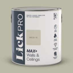 LickPro Max+ 2.5Ltr Green 01 Eggshell Emulsion  Paint
