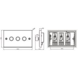Knightsbridge  3-Gang 2-Way LED Intelligent Dimmer Switch  Antique Brass