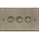 Knightsbridge  3-Gang 2-Way LED Intelligent Dimmer Switch  Antique Brass