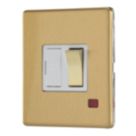 Contactum Lyric 13A Switched Fused Spur with Neon Brushed Brass with White Inserts