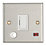 Contactum iConic 13A Unswitched Fused Spur & Flex Outlet with Neon Brushed Steel with White Inserts
