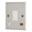Contactum iConic 13A Unswitched Fused Spur & Flex Outlet with Neon Brushed Steel with White Inserts