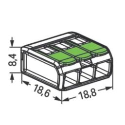 Wago 221-423 32A 3-Way Lever Connectors 50 Pack