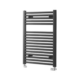 Towelrads 800mm x 600mm 1539BTU Black Flat  Towel Radiator