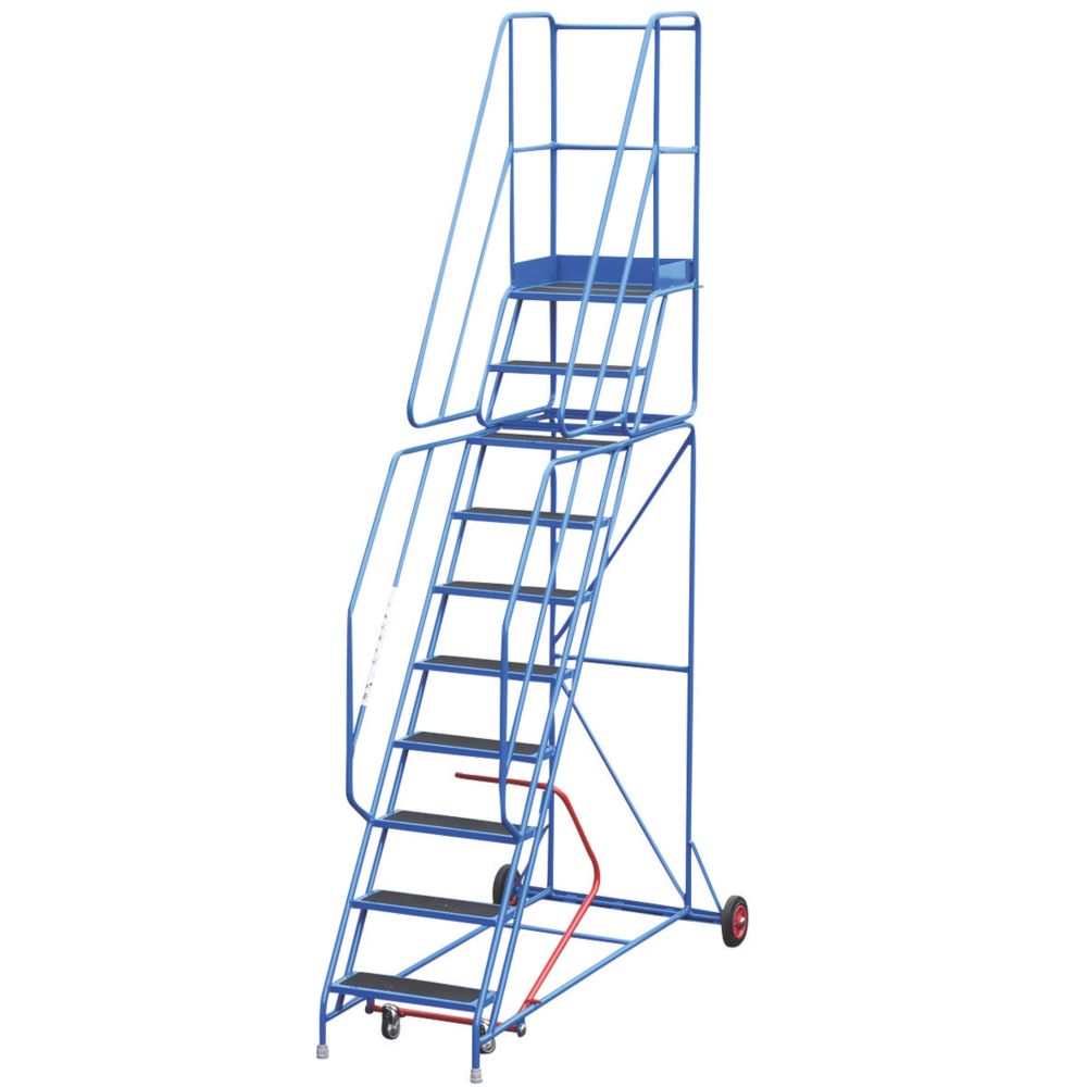 TB Davies 2.5m Blue 10 Step Podium Steps Screwfix