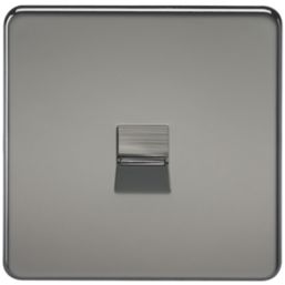 Knightsbridge  1-Gang Master Telephone Socket Black Nickel