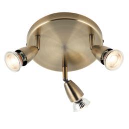 Saxby Amalfi Round 3-Light Spotlight Antique Brass