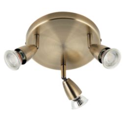 Saxby Amalfi Round 3-Light Spotlight Antique Brass