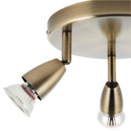 Saxby Amalfi Round 3-Light Spotlight Antique Brass