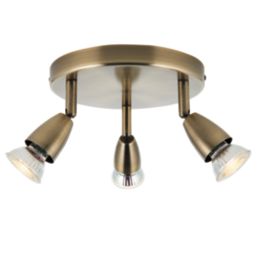 Saxby Amalfi Round 3-Light Spotlight Antique Brass