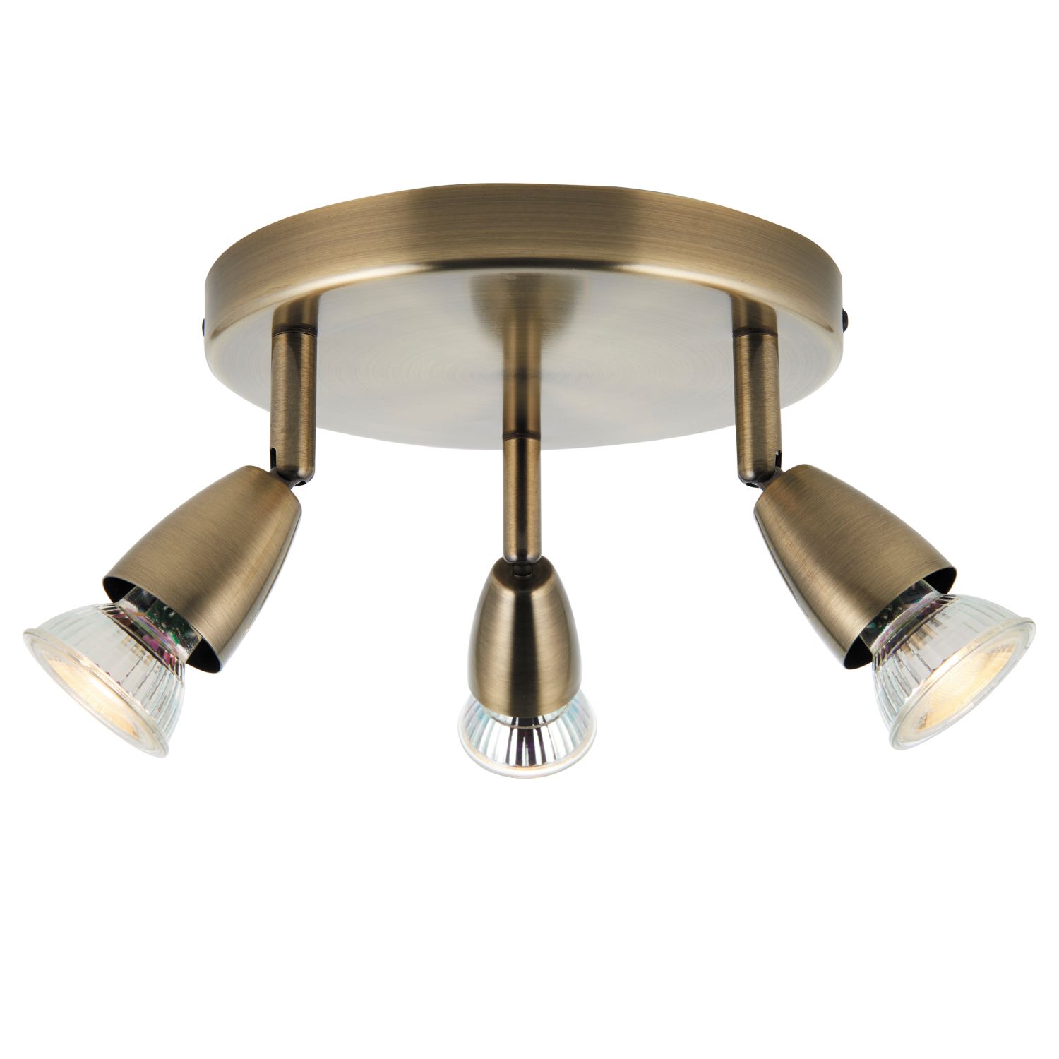 Saxby Amalfi Round 3-Light Spotlight Antique Brass (940VX)