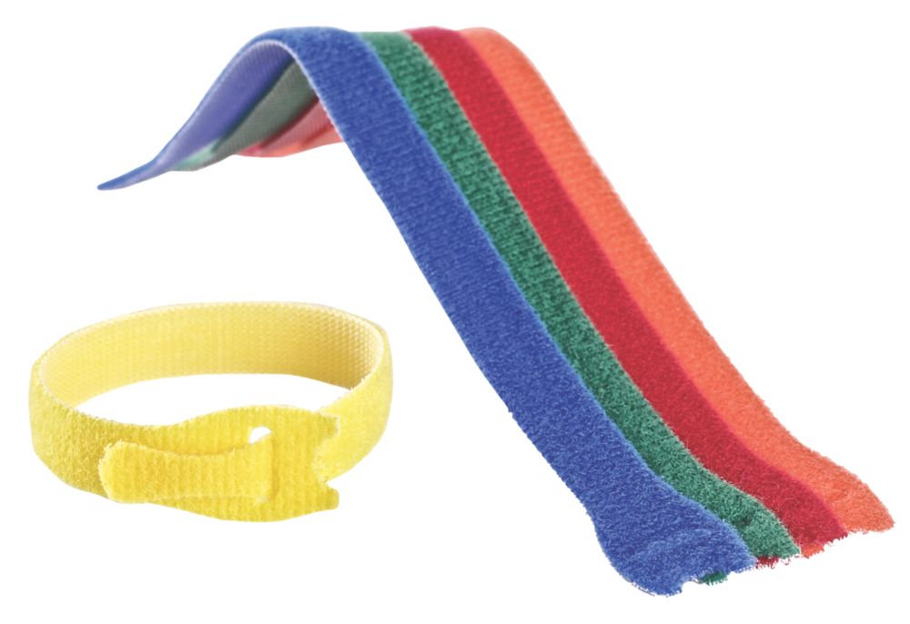 Velcro Brand One-Wrap Assorted Colours Reusable Ties 200mm x 12mm 5 Pack
