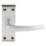 Smith & Locke Black End Cap Fire Rated Latch Door Handle Set Pair Satin Aluminium