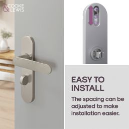 Cooke & Lewis Maugan WC Lever on Backplate Door Handles Pair Satin Nickel