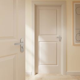 Cooke & Lewis Maugan WC Lever on Backplate Door Handles Pair Satin Nickel