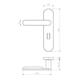 Cooke & Lewis Maugan WC Lever on Backplate Door Handles Pair Satin Nickel
