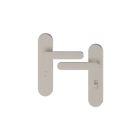 Cooke & Lewis Maugan WC Lever on Backplate Door Handles Pair Satin Nickel