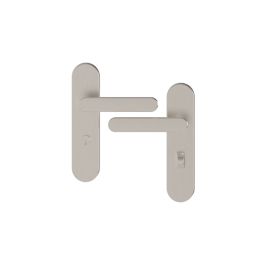 Cooke & Lewis Maugan WC Lever on Backplate Door Handles Pair Satin Nickel