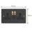 Varilight  13A 2-Gang SP Switched Socket + 3A 45W 2-Outlet Type C USB Charger Matt Black with Black Inserts