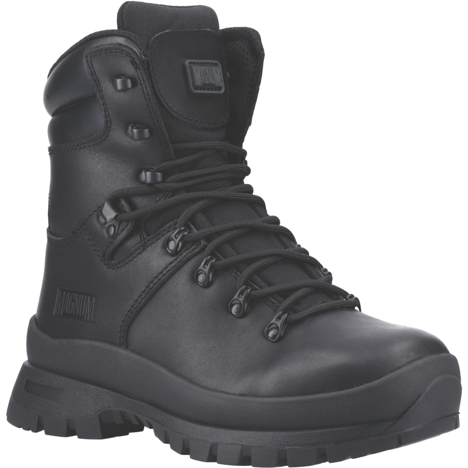 Magnum Valiance Leather Size 8 Black Non Safety Work Boots (941EK)
