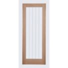 1-Clear Light Unfinished Oak Wooden Cottage Internal Door 1981mm x 762mm