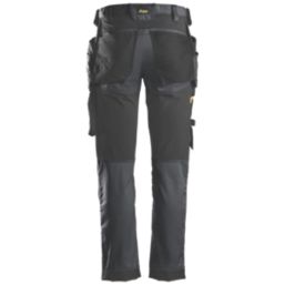  Snickers Workwear Men's AllroundWork Full Stretch Work Pants  with Holster Pockets, Black/Black, 38/32: Clothing, Shoes & Jewelry