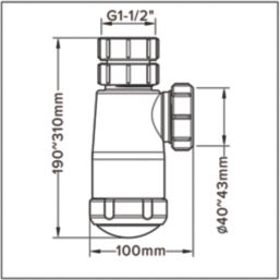 Flomasta  Telescopic Bottle Trap White 40mm