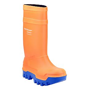 Dunlop Purofort Thermo Full Safety Orange Pull On Wellington Boots UK4-13 