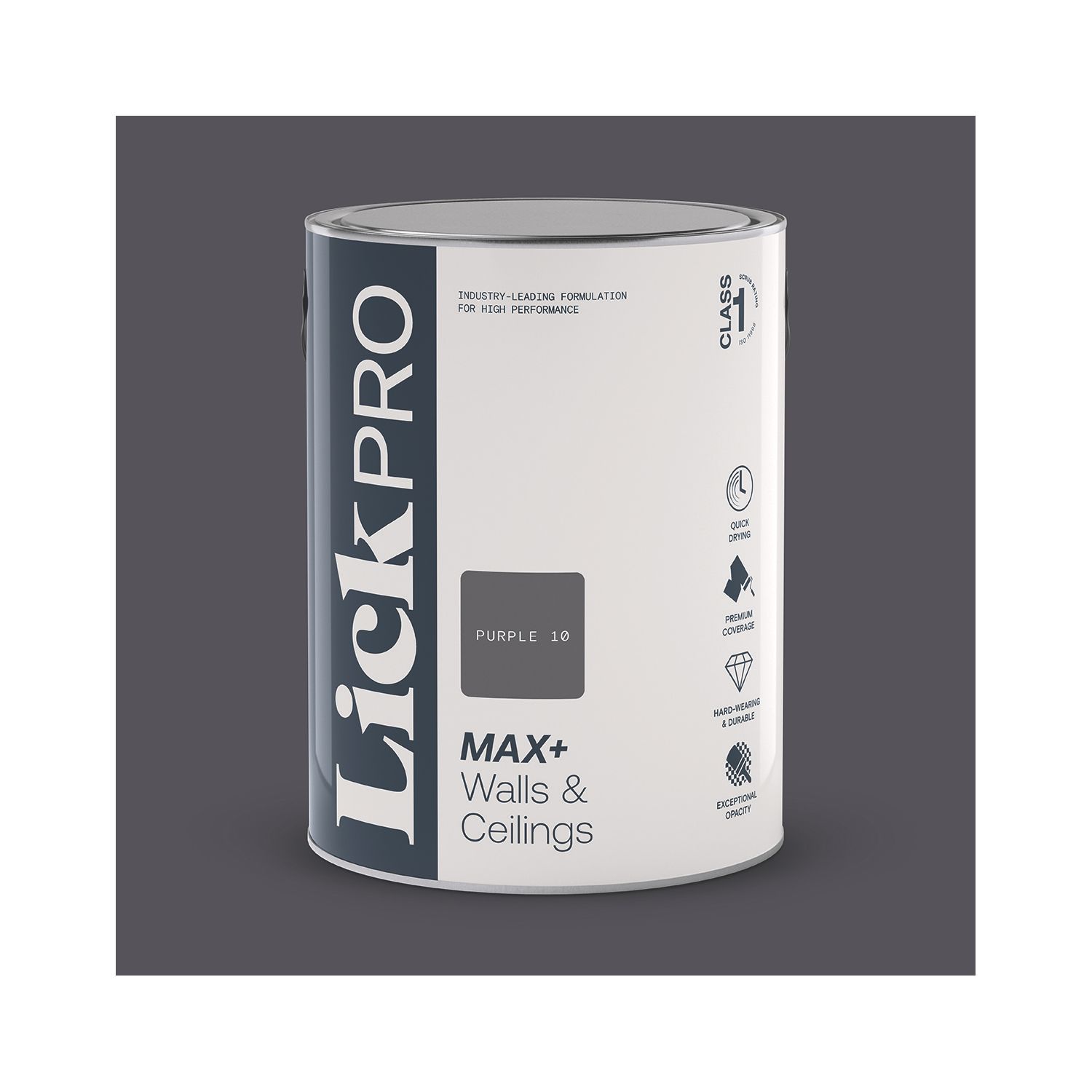 LickPro Max+ 5Ltr Purple 10 Eggshell Emulsion Paint (941JY)