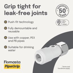 Flomasta Straight Service Valve 15mm x 1/2"