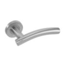 Eclipse Insignia Arched Fire Rated Lever on Rose Door Handle Pair Satin Stainless Steel