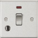 Knightsbridge  20A 1-Gang DP Control Switch & Flex Outlet Brushed Chrome with LED