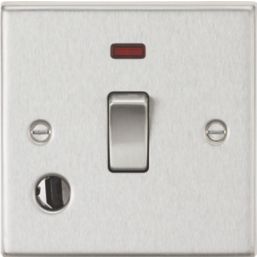 Knightsbridge  20A 1-Gang DP Control Switch & Flex Outlet Brushed Chrome with LED