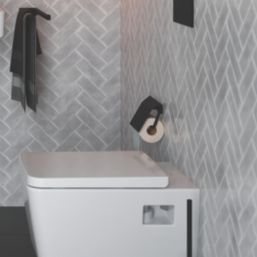 Hansgrohe AddStoris Toilet Roll Holder with Cover Matt Black