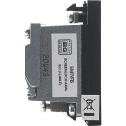 British General  Modular Coaxial TV / FM / DAB Return Socket Black