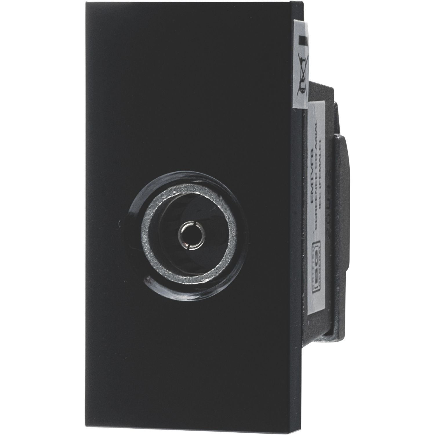 British General Modular Coaxial TV / FM / DAB Return Socket Black (941XF)