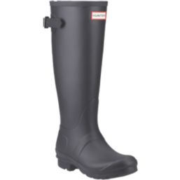 Hunter Original Tall Back Adjustable Size 6 Womens Black Non Safety Wellies