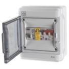 Lewden IP65-REV40AS IP65 Weatherproof Outdoor 6-Module 6-Way Populated  EV Charger Consumer Unit with SPD