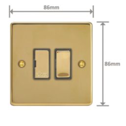 Varilight  13A Switched Fused Spur  Polished Brass with Colour-Matched Inserts
