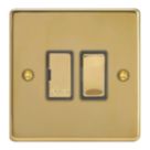 Varilight  13A Switched Fused Spur  Polished Brass with Colour-Matched Inserts