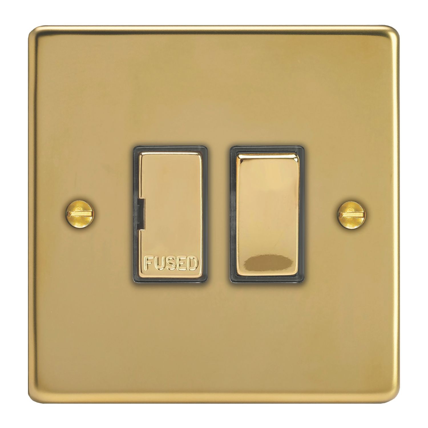 Varilight 13A Switched Fused Spur Polished Brass with Colour-Matched Inserts (941YT)