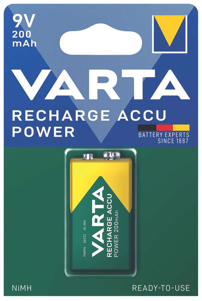 Varta Ready2Use Rechargeable 9V Batteries Screwfix