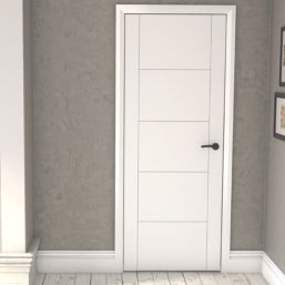 Green & Taylor  Satin Painted White Wooden Ladder Internal Fully-Finished Door 1981mm x 610mm