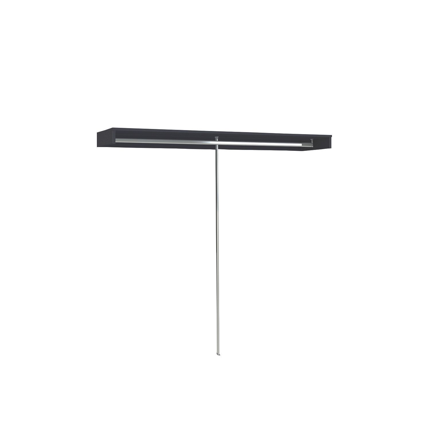 Spacepro Interior Unit Shelf with Hanger Bar Black 2700mm x 110mm (942GP)