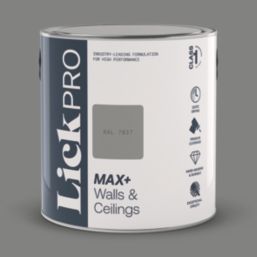 LickPro Max+ 2.5Ltr Grey RAL 7037 Eggshell Emulsion  Paint