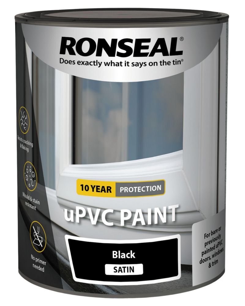 Ronseal uPVC Paint Black Satin 750ml