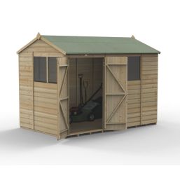 Forest Beckwood 9' 6" x 6' (Nominal) Reverse Apex Shiplap Timber Shed with Base