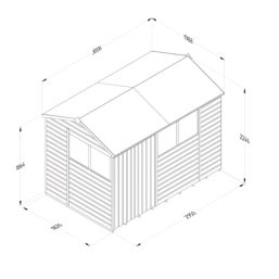 Forest Beckwood 9' 6" x 6' (Nominal) Reverse Apex Shiplap Timber Shed with Base