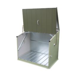 Trimetals Stowaway 4' 6" x 3' (Nominal) Pent Metal Tool Store with Base Olive/Moorland Green
