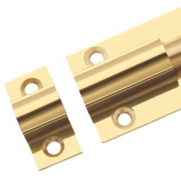 Smith & Locke Barrel Door Bolt Polished Brass 63mm